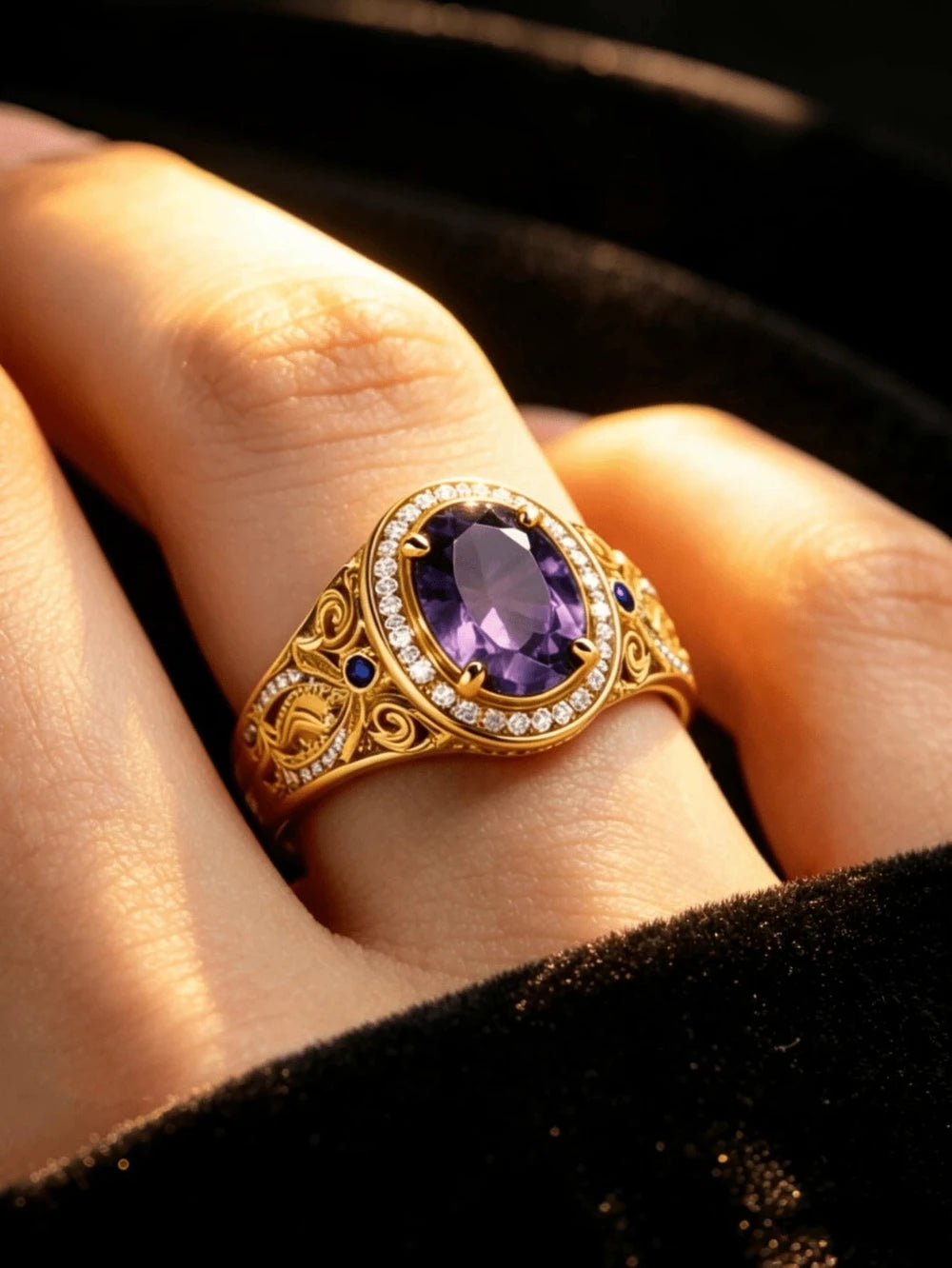 Oval Copper Promise Ring Set