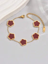 Gold Plated Stainless Steel Flower Bracelet