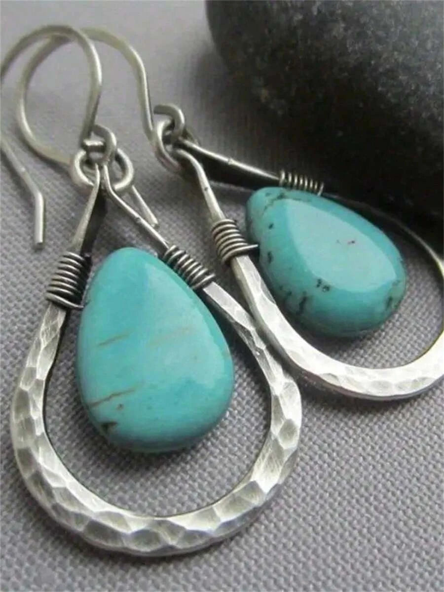 Bohemian Turquoise Teardrop Earrings