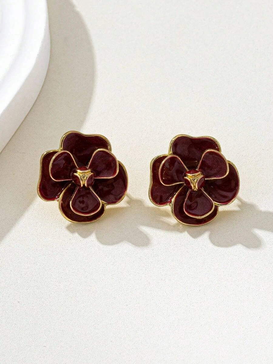 Vintage Floral Stud Earrings