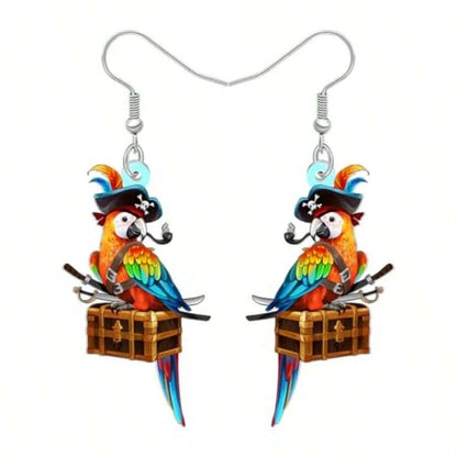 Acrylic Parrot Dangle Earrings