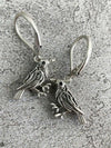 Retro Silvery Bird Earrings