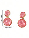 Asymmetric Green Wave Drop Earrings