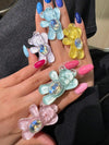 Colorful Asymmetrical Bubble Resin Ring
