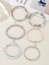 Beaded Crystal Starfish Beach Bracelet Set