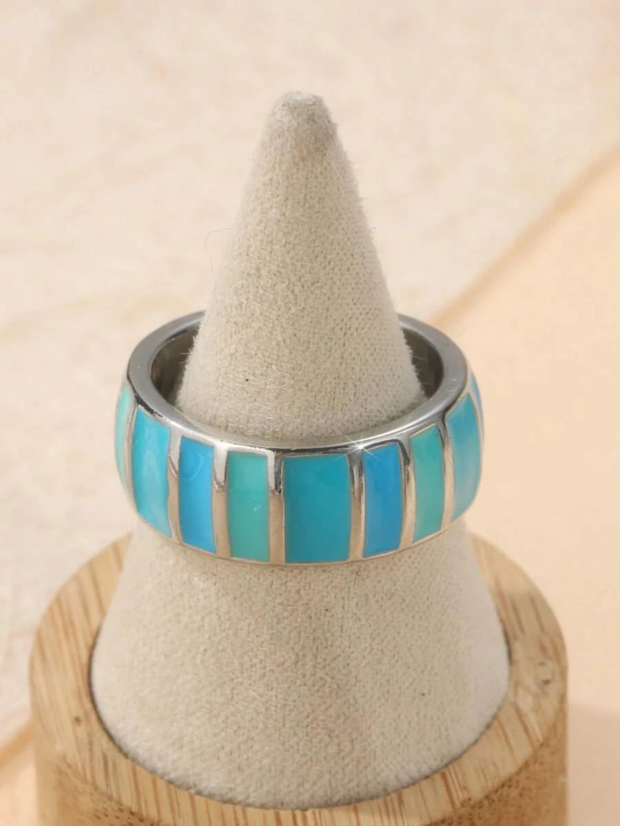 Silver Bohemian Wide Band Ring