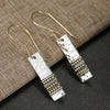 Hammered Rectangular Drop Earrings