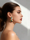 Geometric Abstract Face Enamel Earrings