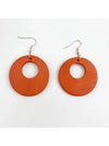 Vintage Wooden Hollow Round Earrings