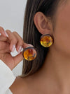 Vintage French Asymmetrical Geometric Gemstone Stud Earrings