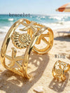 Gold Flower Bangle