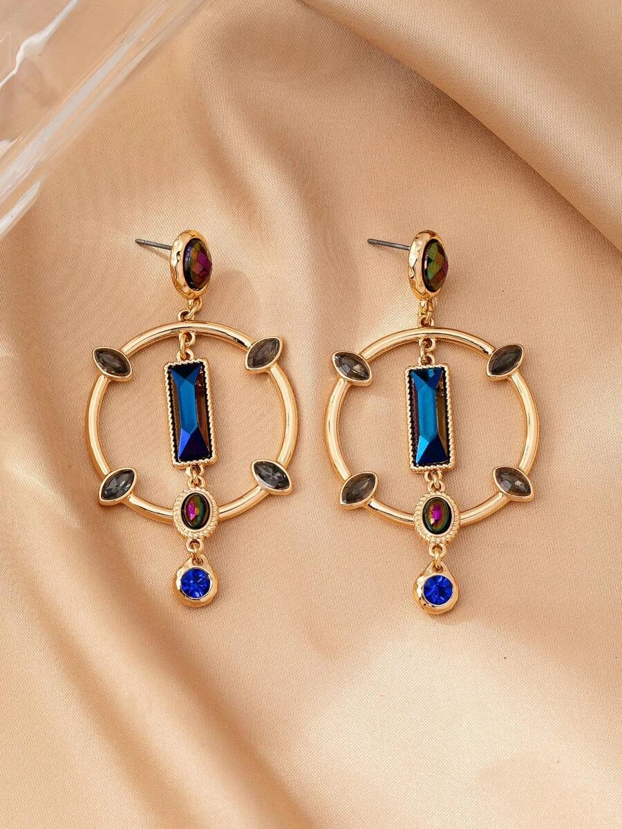 Geometric Multicolor Gemstone Earrings