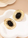 Vintage Textured Oval Pearl Earrings