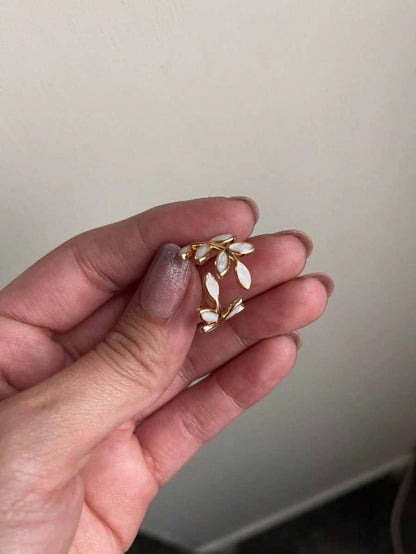 Color Block Leaf Cuff Ring