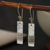 Hammered Rectangular Drop Earrings