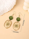 Dried Flower Resin Oval Earrings