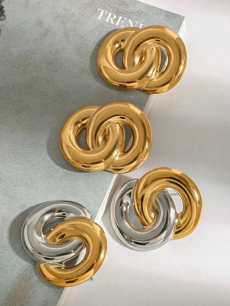Minimalist Geometric 18k Gold-Plated Earrings