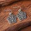 Vintage Silver Flower Drop Earrings