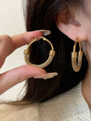 Vintage Stainless Steel Hoop Earrings
