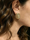 Vintage Carved Geometric Earrings
