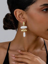 Exaggerated Asymmetric Geometric Enamel Dangle Earrings