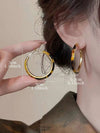 Leopard Print Geometric Hoop Earrings