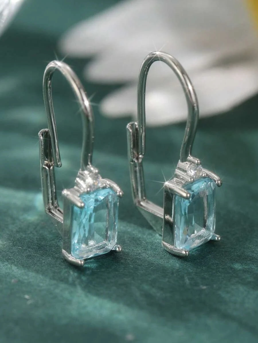 Retro Square Cubic Zirconia Earrings