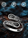 Sterling Silver Black Agate Spoon Ring