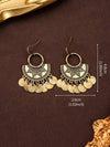 Retro Carved Disc Tassel Earrings