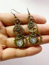 Minimalist Steampunk Gear Earrings