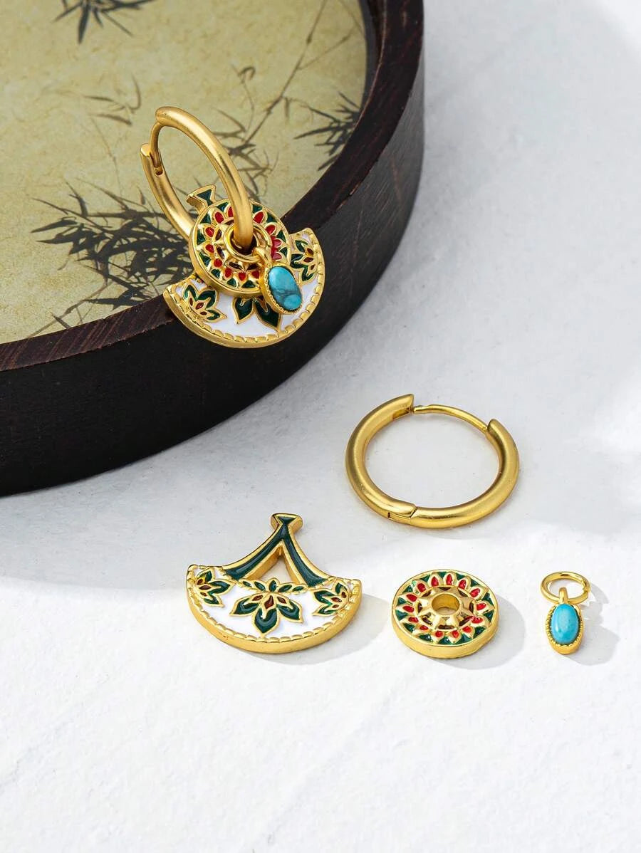 Copper Alloy Macaron Gold Earrings