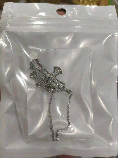 Gold Waterproof Stainless Steel Double Cross Necklace