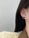 Vintage Oil-Drip Heart Stud Earrings