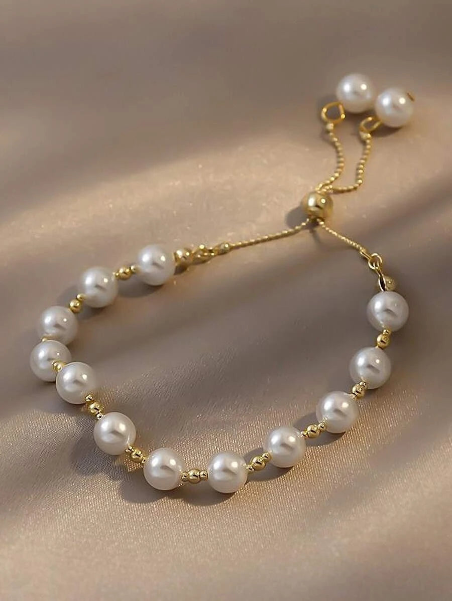 Faux Pearl Beaded Bracelet