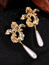 Vintage Floral Pearl Bridal Earrings