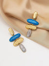 Exaggerated Asymmetric Geometric Enamel Dangle Earrings