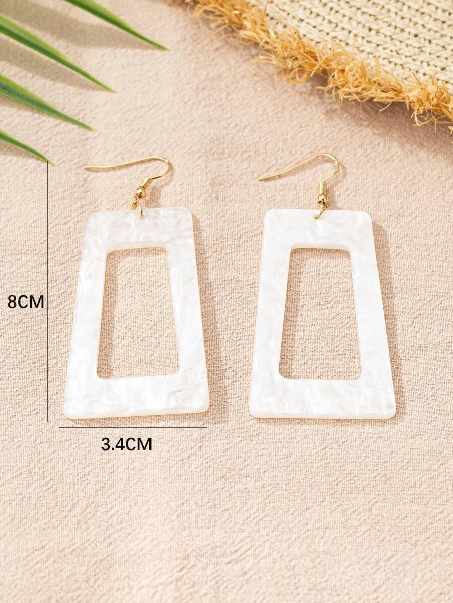Colorful Geometric Square Drop Earrings