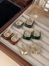 Retro U-Shaped Resin Hoop Earrings