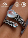 Sterling Silver Moonstone Spoon Ring