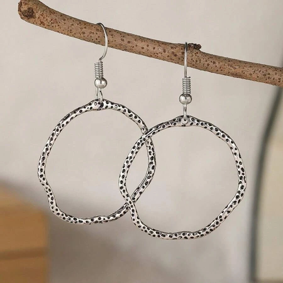 Retro Minimalist Round Hook Earrings