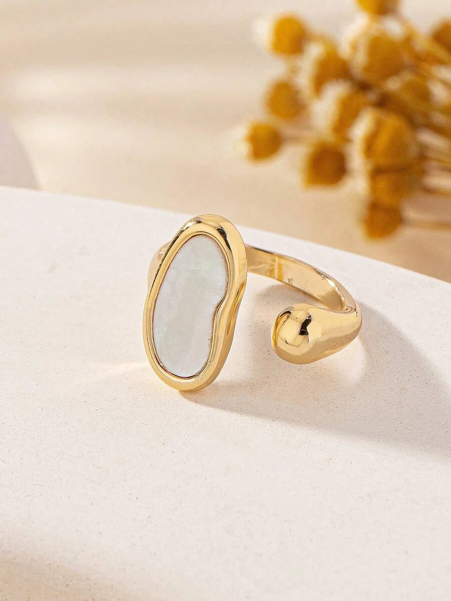 Gemstone Inlaid Single Opening Ring