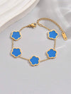 Gold Plated Stainless Steel Flower Bracelet