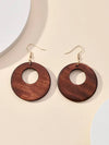 Vintage Wooden Hollow Round Earrings