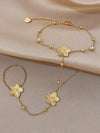 Four Leaf Clover Zirconia Finger Bracelet