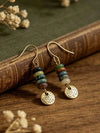 Vintage Bohemian Bronze Hammered Disc Earrings