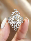 Vintage Floral Sterling Silver Ring