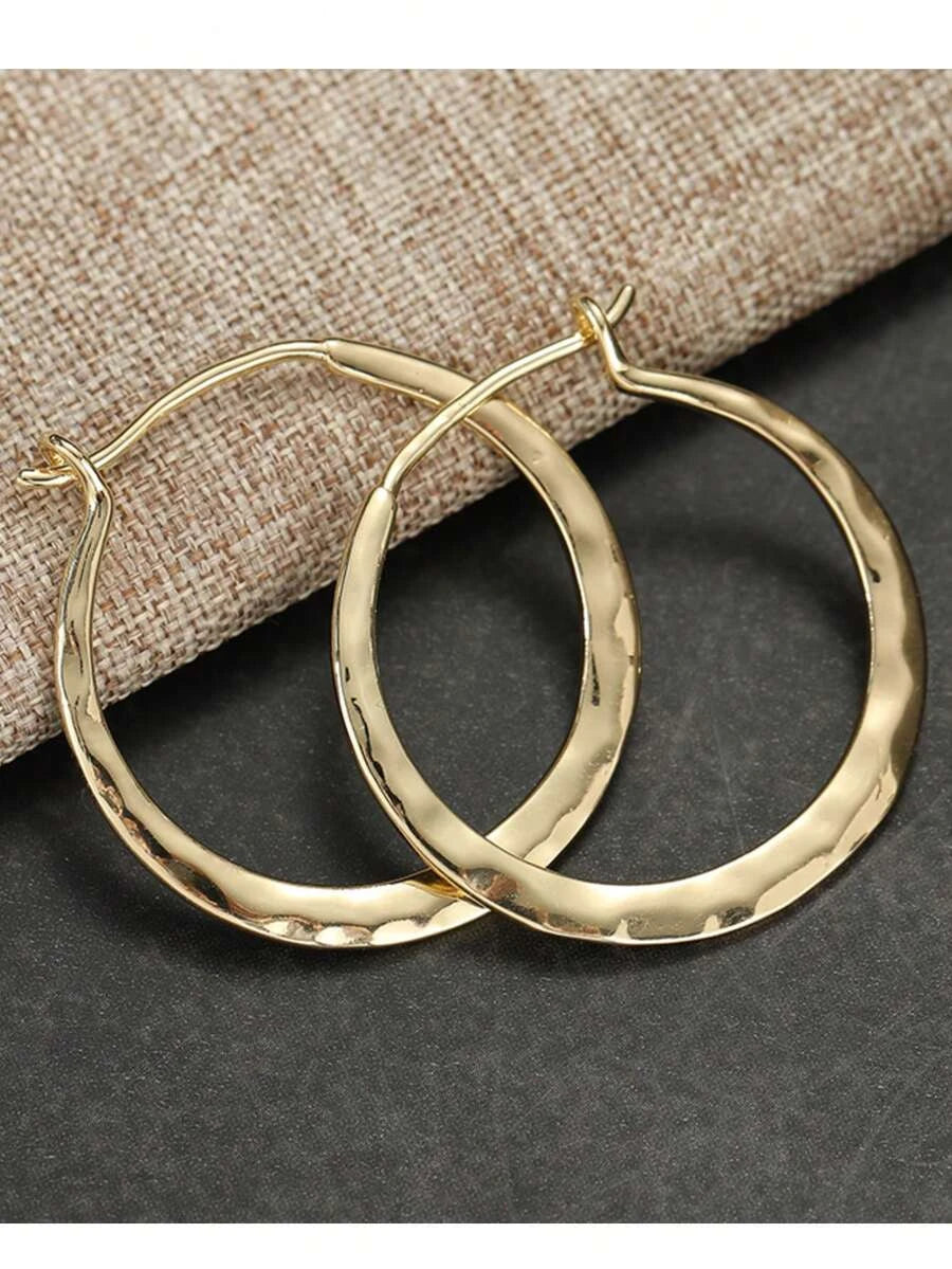 Hammered Large Hoop Earrings