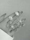Geometric Faux Pearl Petal Earrings