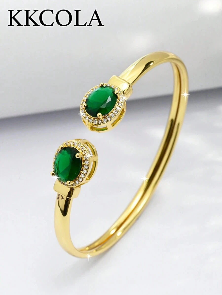 Geometric Green Zirconia Bracelet