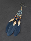 Vintage Feather Pendant Earrings